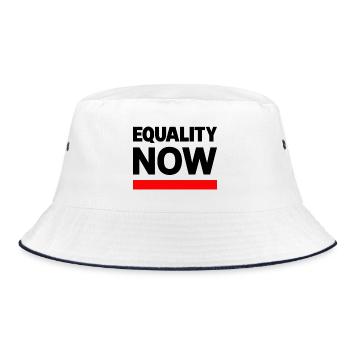 Slogan de la déclaration EQUALITY NOW - Bob - blanc/marine - Devant