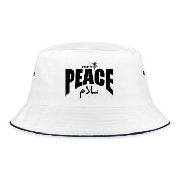 Je viens avec Peace Typography Design-Noir - Bob - blanc/marine - Devant