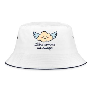 Nuage avec Ailes et Citation Inspirante - Bob - blanc/marine - Devant