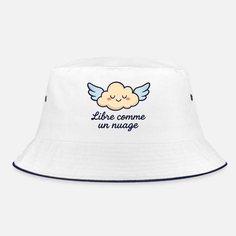 Cloud with Wings and Inspirational Quote Bucket Hat