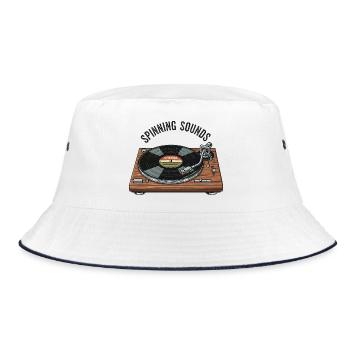 Record player - Bucket Hat - white/navy - Front
