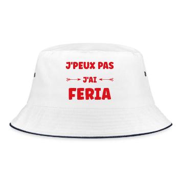 Feria Festival with Bows and Red Letters - Bucket Hat - white/navy - Front