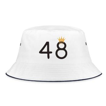 48 - Bucket Hat - Weiß/Navy - Vorne