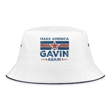 Gavin Make America - Bucket Hat - Weiß/Navy - Vorne