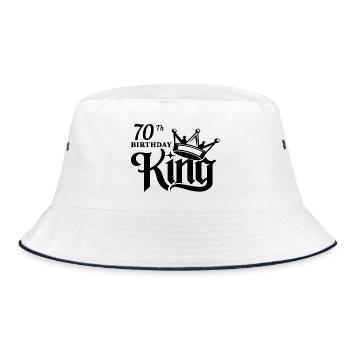 70th Birthday king - Bucket Hat - white/navy - Front