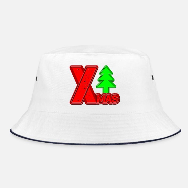 Merry Christmas Tree Lettering XMAS Bucket Hat