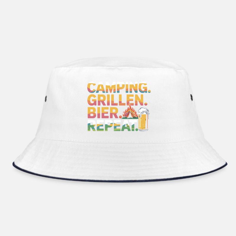 Camping. Grillen. Bier. Repeat. Bucket Hat
