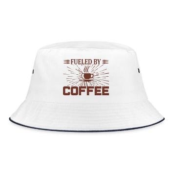 Fueled by Coffee - Bucket Hat - white/navy - Front