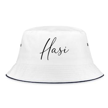 Hasi / Handwriting Design - Bucket Hat - white/navy - Front