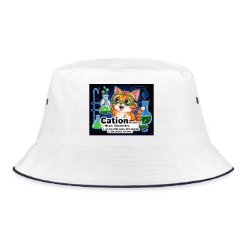 Cation – Pawsitive Chemistry Cat - Bucket Hat - white/navy - Front