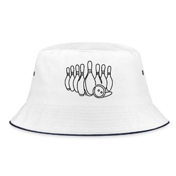 Bowling Pins - Bucket Hat - white/navy - Front