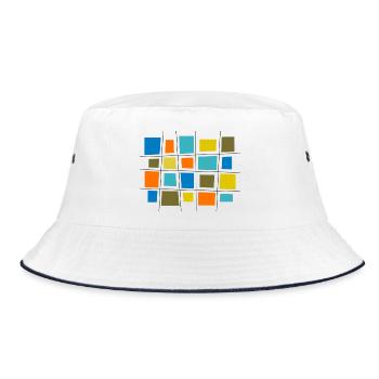 Colored patchwork by Cean - Bucket Hat - white/navy - Front