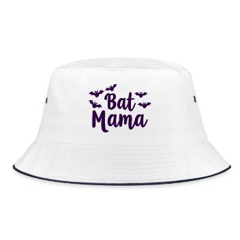 Bat Mama – Bat Mother Statement - Bucket Hat - white/navy - Front