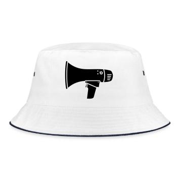 Megaphone loud demo ultras - Bucket Hat - white/navy - Front