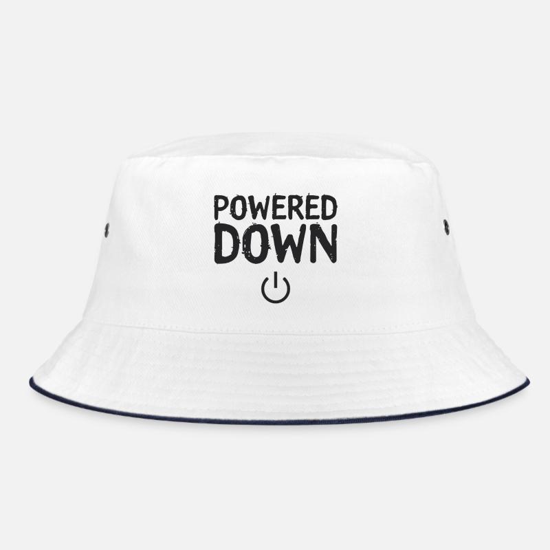Powered Down Power Status Off Bucket Hat