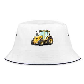 Traktor - Bucket Hat - Weiß/Navy - Vorne
