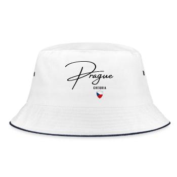 Elegant design Prague, I love Prague - Bucket Hat - white/navy - Front