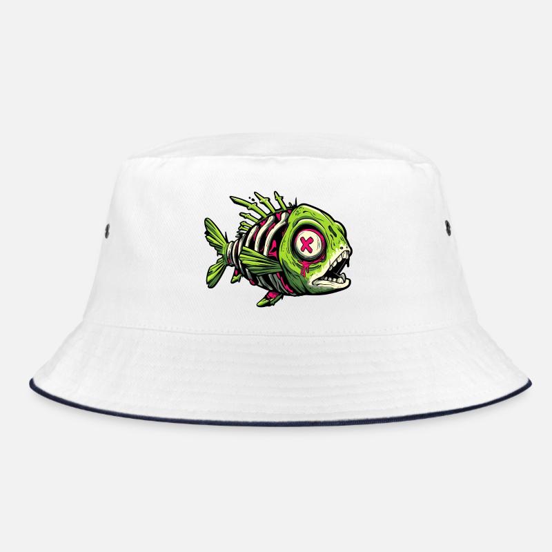Zombie Fish Graffiti - Bucket Hat - white/navy