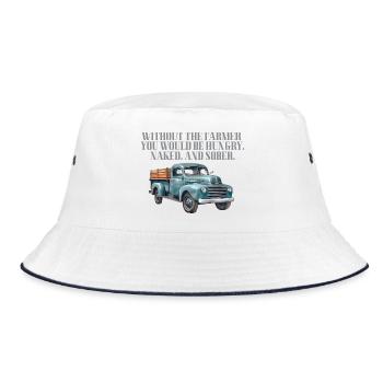 Vintage Farm Truck Nostalgie - Bucket Hat - Weiß/Navy - Vorne