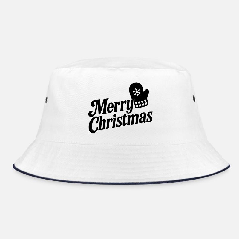 Merry Christmas with Snowflake Glove Bucket Hat