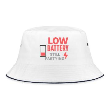 Low Battery Still Partying - Bucket Hat - white/navy - Front