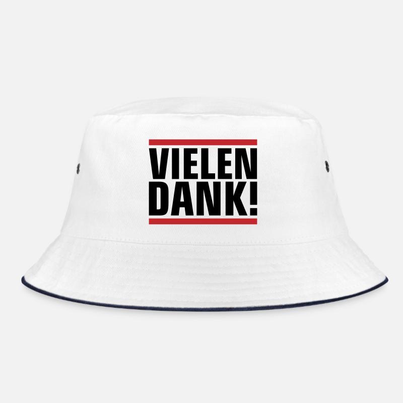 Vielen Dank Dankeschön - Bucket Hat - Weiß/Navy