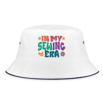 In my sewing era - Bucket Hat - Weiß/Navy - Vorne