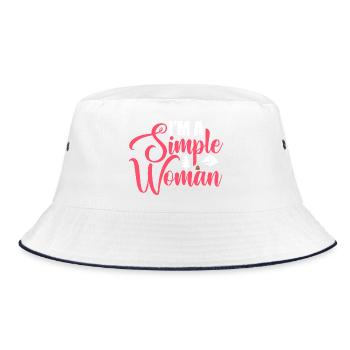 Outdoor Lover Grafik für Frauen - Bucket Hat - Weiß/Navy - Vorne