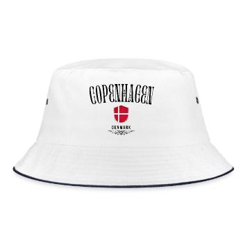 Souvenir Copenhagen, Copenhagen Denmark - Bucket Hat - white/navy - Front