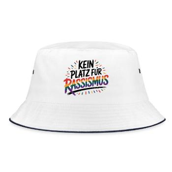 Kein Platz für Rassismus - Cool Pride Logo - Bucket Hat - Weiß/Navy - Vorne