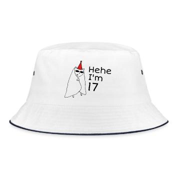 17-jähriges Jubiläum – 17-jähriges Jubiläumsgeschenk - Bucket Hat - Weiß/Navy - Vorne