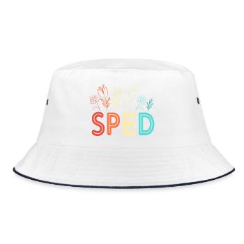 Special Needs School Teacher Special Education Pedagogue - Bucket Hat - white/navy - Front