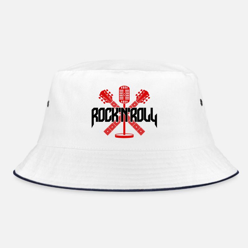 Rock 'n' Roll Mikrofon und Gitarren Bucket Hat