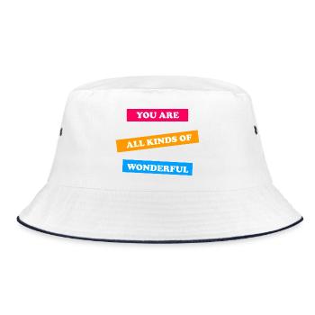 You Are All Kinds of Wonderful - uplifting  - Bucket Hat - white/navy - Front
