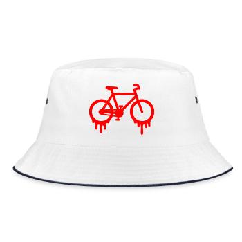 Dripping bike graffiti - Bucket Hat - white/navy - Front
