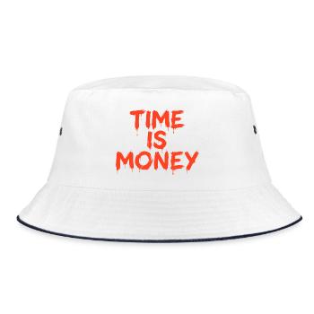 Zeit und Geld, Zeit ist Geld - Bucket Hat - Weiß/Navy - Vorne