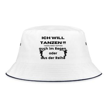 Sprungsilhouetten Duo - Bucket Hat - Weiß/Navy - Vorne