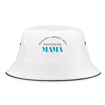 Phänomenale Mama-Energie - Bucket Hat - Weiß/Navy - Vorne