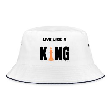 Orange King on Black Background - Bucket Hat - white/navy - Front
