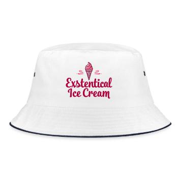 Existenzielle Eiscreme Lustiger Spruch Eis Waffel - Bucket Hat - white/navy - Front
