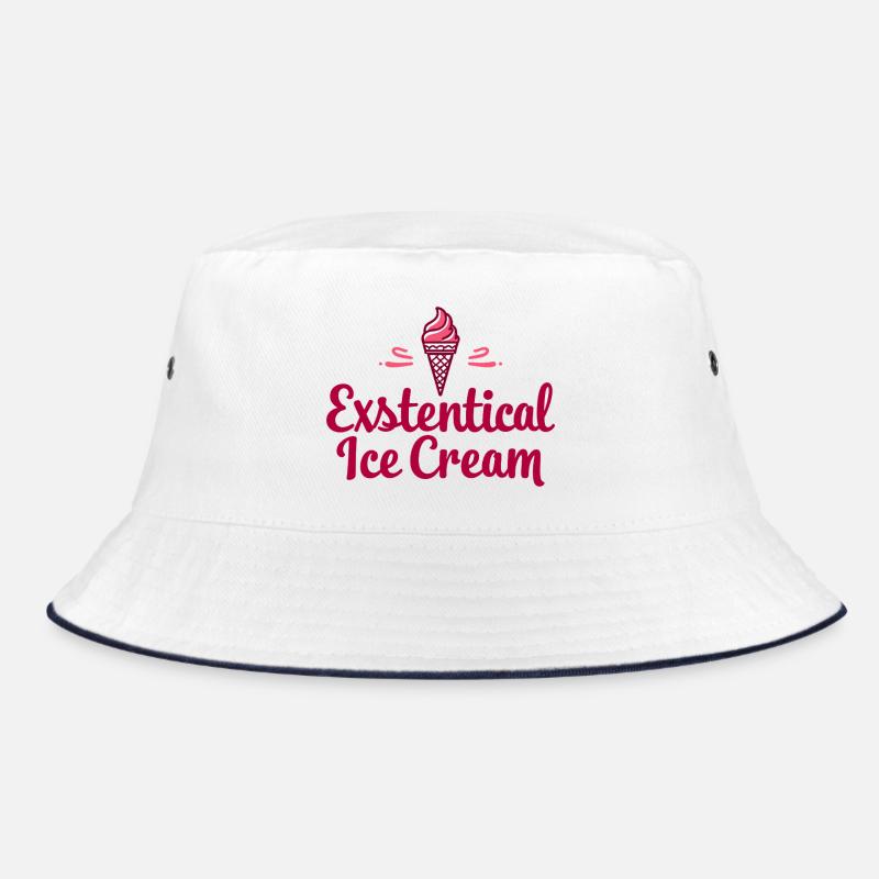 Existenzielle Eiscreme Lustiger Spruch Eis Waffel Bucket Hat