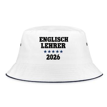 Englisch Lehrer 2026 Englischlehrer English Schule - Bucket Hat - Weiß/Navy - Vorne