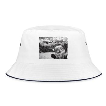 Believe in Meow-gic Cat Santa Claus Photo - Bucket Hat - white/navy - Front