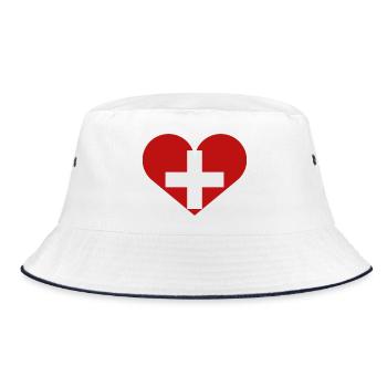 Swiss flag - Bucket Hat - white/navy - Front