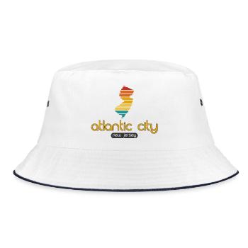 Atlantic City - New Jersey - United States America - Bucket Hat - white/navy - Front