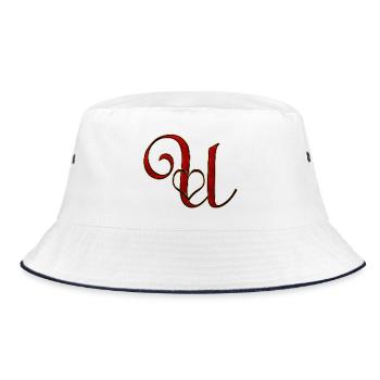Ornement en lettres en or en forme de cœur de Dieu - Bob - blanc/marine - Devant