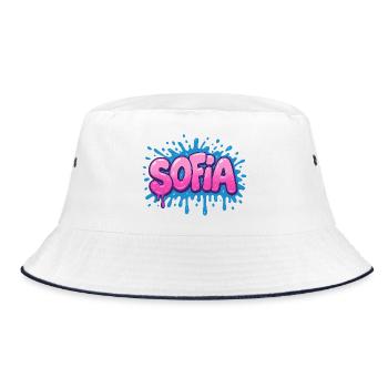 Graffiti SOFIA Name Gift Ideal Printable On - Bucket Hat - white/navy - Front