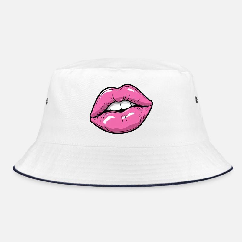 Pop Art Lips in Pink Glow Bucket Hat