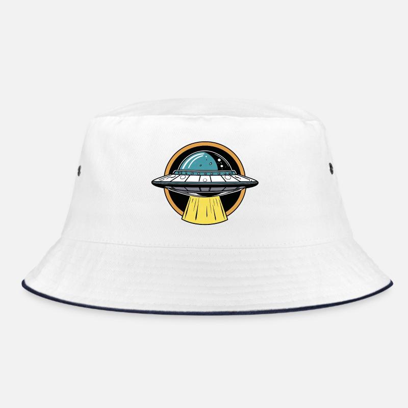 UFO-Lichtstrahl Cartoon Bucket Hat