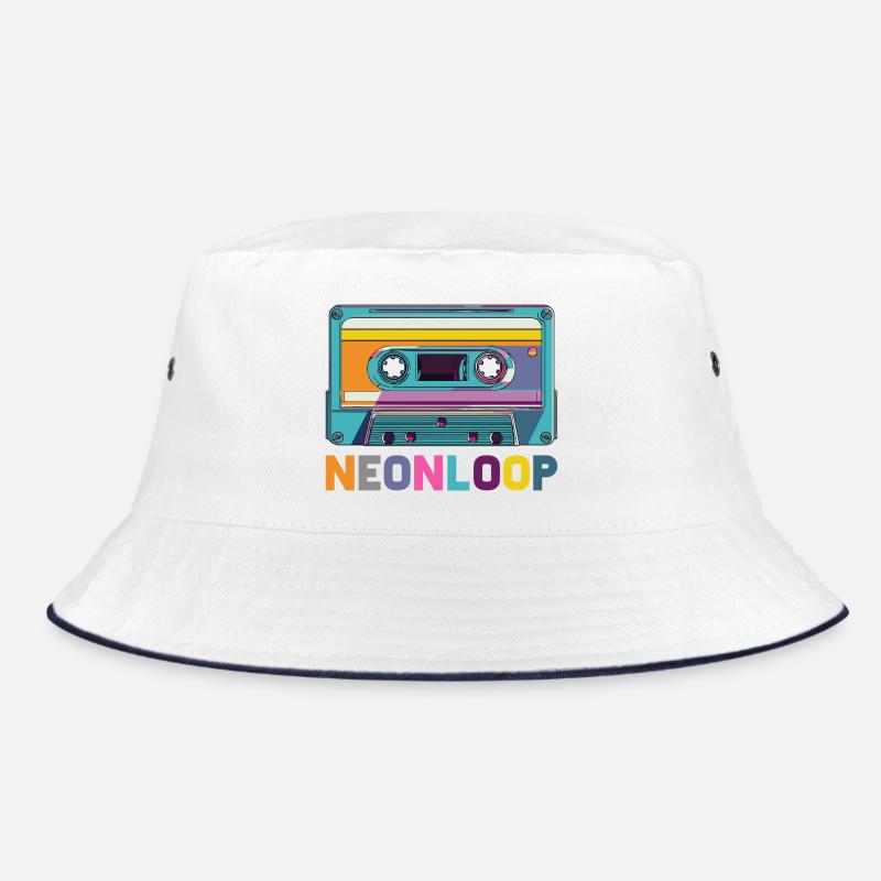 Neon Loop Cassette Design Bucket Hat